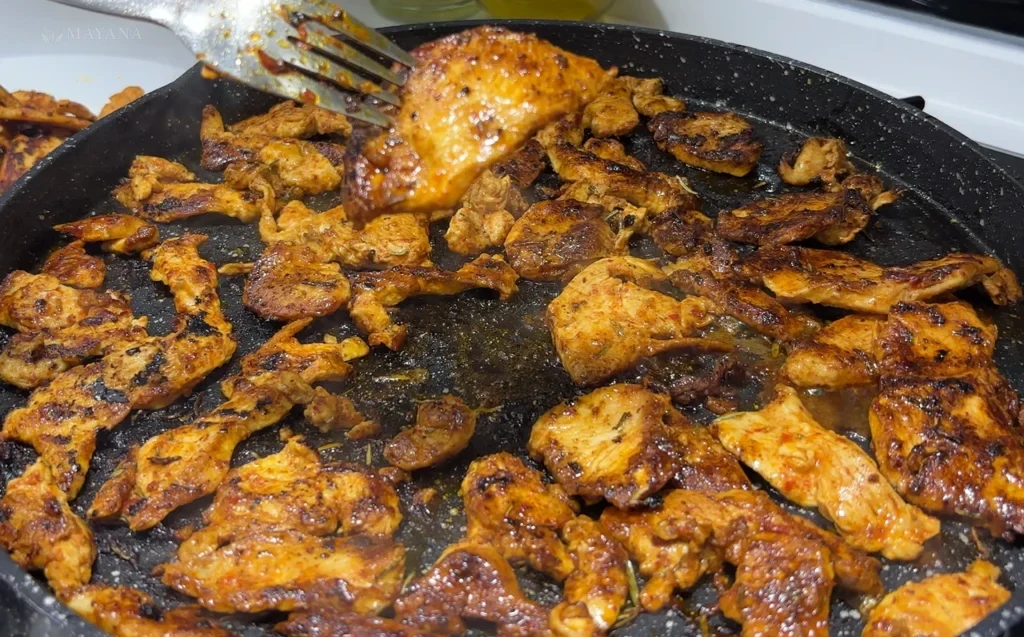 Chicken Cooked on High Heat, Then Low in a Skillet